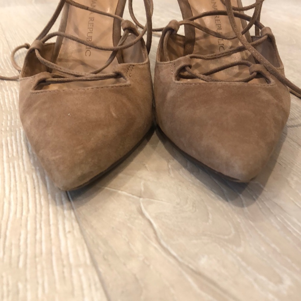 Banana Republic lace-up suede heels - Picture 4 of 7